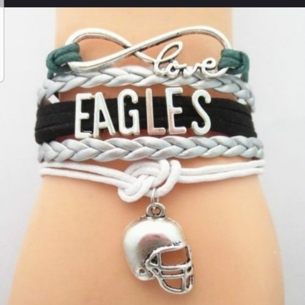 Philadelphia Eagles Football Charm Bracelet - Picture 1 of 2